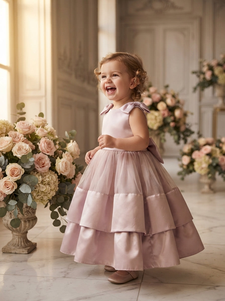 The Rosé Lumière Satin & Tulle Heirloom Dress