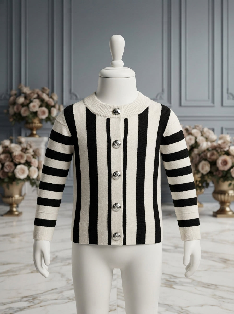 The Monochrome Heritage Crest Cardigan