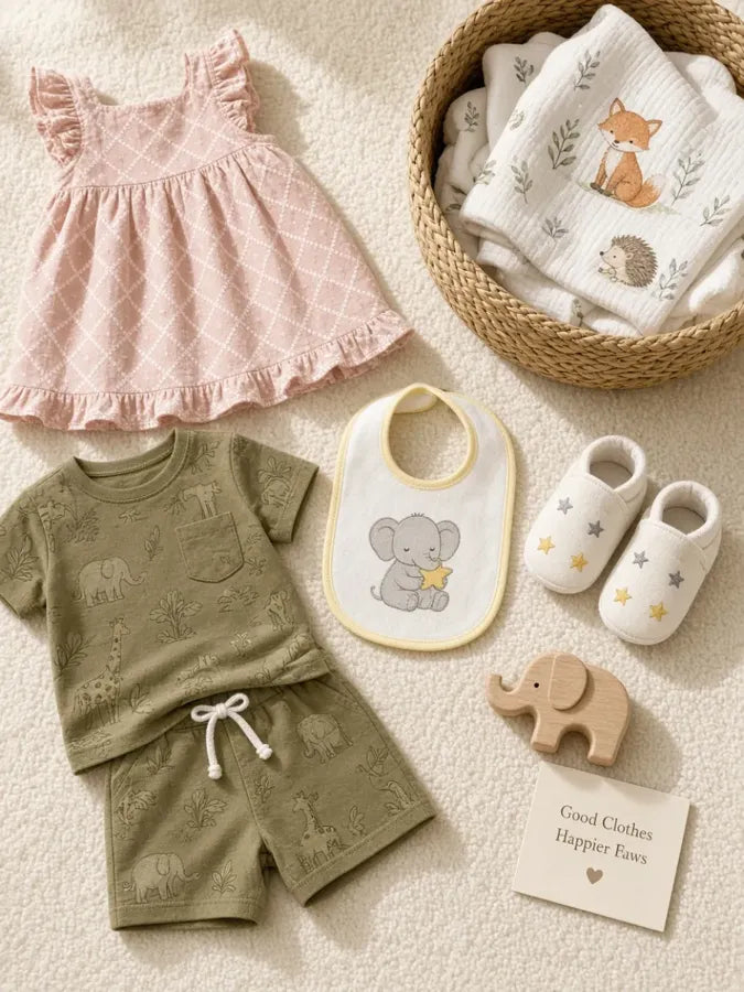 ecko kids clothing flat lay